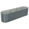 vidaXL Garden Raised Bed 320x80x81 cm Galvanised Steel Grey