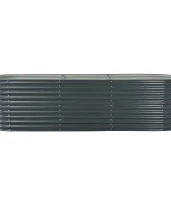 vidaXL Garden Planter 320x80x81 cm Galvanised Steel Grey