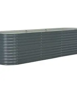 vidaXL Garden Planter 320x80x81 cm Galvanised Steel Grey