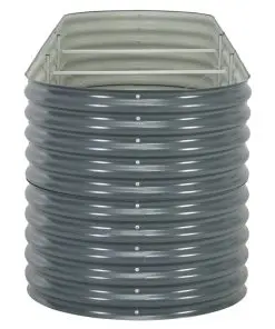 vidaXL Garden Planter 320x80x81 cm Galvanised Steel Grey