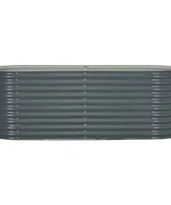 vidaXL Garden Planter 240x80x81 cm Galvanised Steel Grey