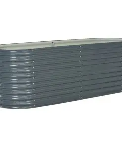 vidaXL Garden Planter 240x80x81 cm Galvanised Steel Grey