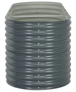 vidaXL Garden Planter 240x80x81 cm Galvanised Steel Grey