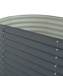 vidaXL Garden Planter 240x80x81 cm Galvanised Steel Grey