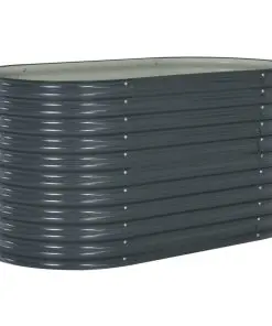 vidaXL Garden Raised Bed 160x80x81 cm Galvanised Steel Grey