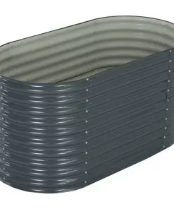 vidaXL Garden Planter 160x80x81 cm Galvanised Steel Grey