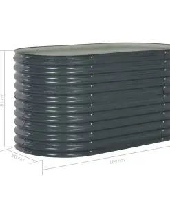 vidaXL Garden Planter 160x80x81 cm Galvanised Steel Grey