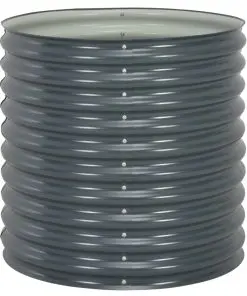 vidaXL Garden Raised Bed 80x80x81 cm Galvanised Steel Grey