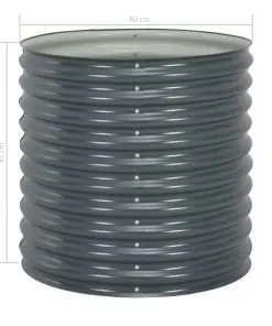 vidaXL Garden Planter 80x80x81 cm Galvanised Steel Grey