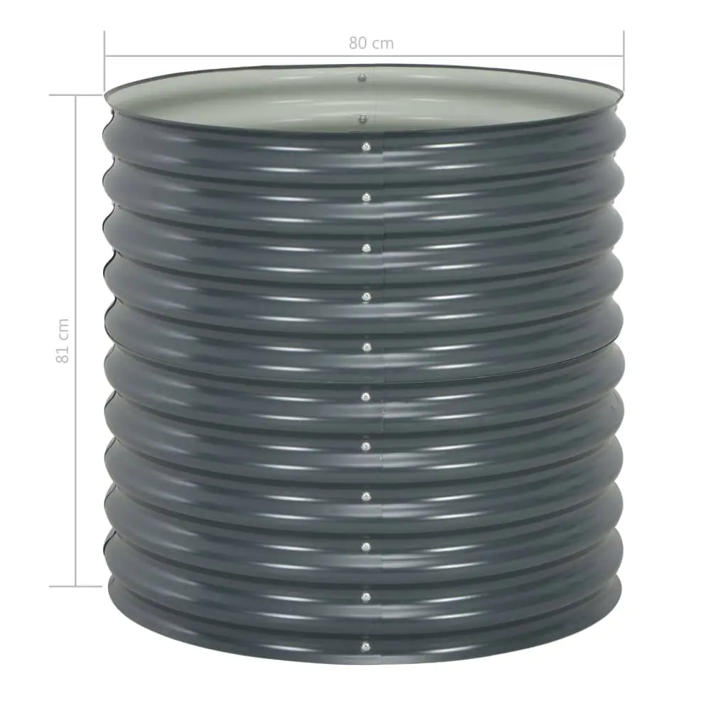 vidaXL Garden Planter 80x80x81 cm Galvanised Steel Grey