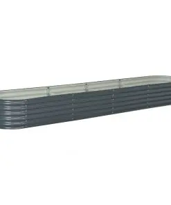 vidaXL Garden Raised Bed 400x80x44 cm Galvanised Steel Grey