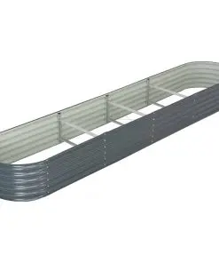 vidaXL Garden Planter 400x80x44 cm Galvanised Steel Grey