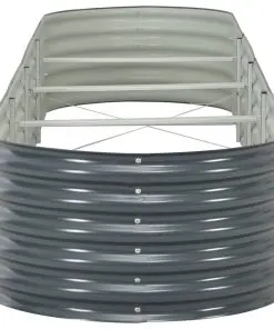 vidaXL Garden Planter 400x80x44 cm Galvanised Steel Grey