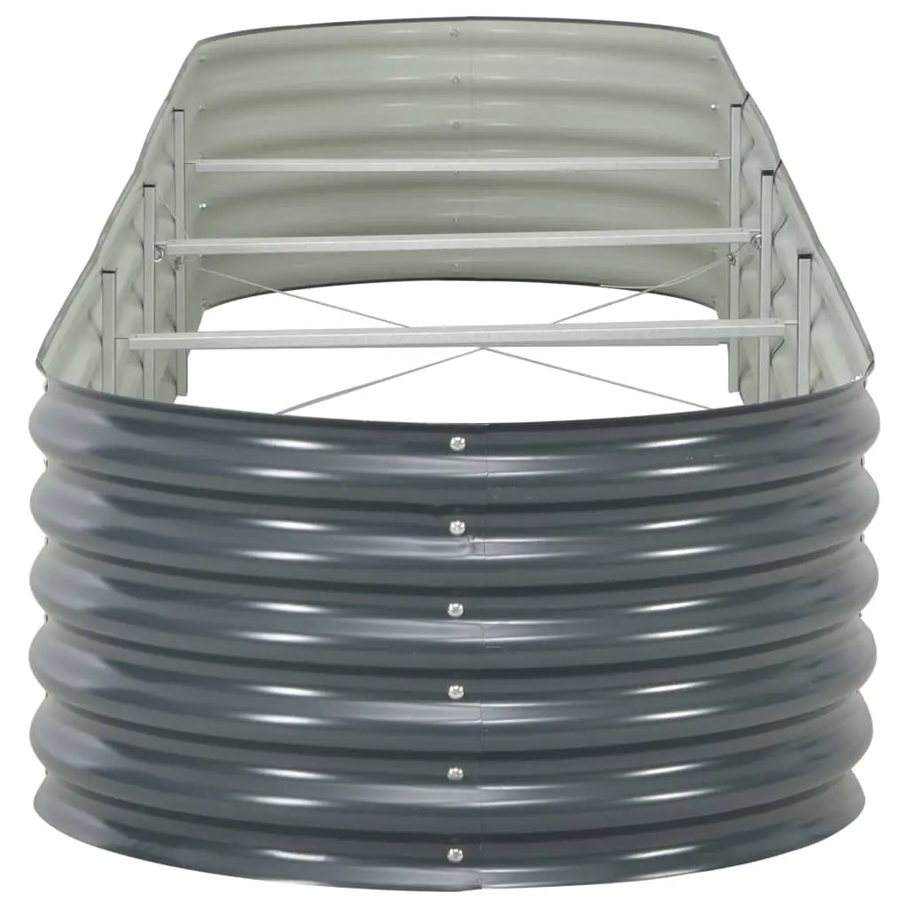 vidaXL Garden Planter 400x80x44 cm Galvanised Steel Grey