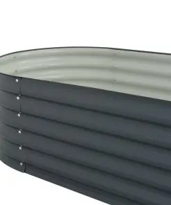 vidaXL Garden Planter 400x80x44 cm Galvanised Steel Grey