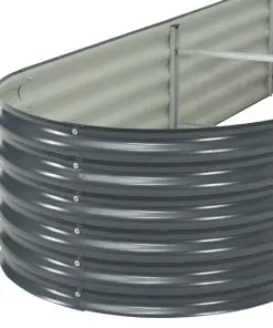 vidaXL Garden Planter 400x80x44 cm Galvanised Steel Grey