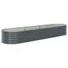 vidaXL Garden Raised Bed 320x80x44 cm Galvanised Steel Grey