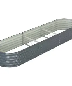 vidaXL Garden Planter 320x80x44 cm Galvanised Steel Grey