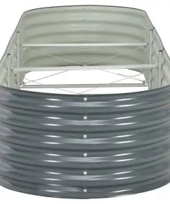 vidaXL Garden Planter 320x80x44 cm Galvanised Steel Grey