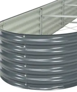 vidaXL Garden Planter 320x80x44 cm Galvanised Steel Grey