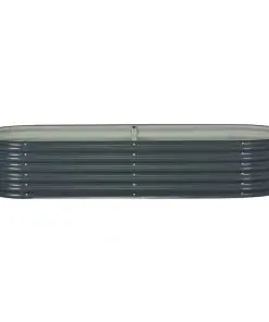 vidaXL Garden Planter 240x80x44 cm Galvanised Steel Grey