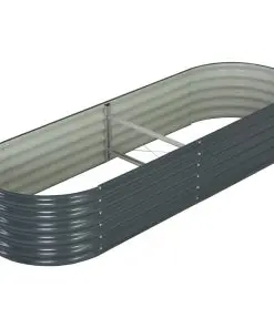 vidaXL Garden Planter 240x80x44 cm Galvanised Steel Grey