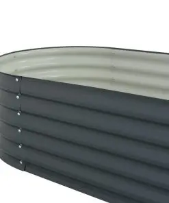vidaXL Garden Planter 240x80x44 cm Galvanised Steel Grey