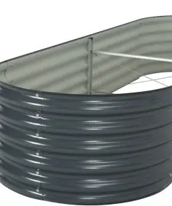 vidaXL Garden Planter 240x80x44 cm Galvanised Steel Grey