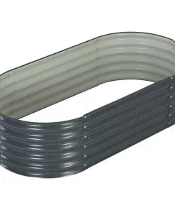 vidaXL Garden Planter 160x80x44 cm Galvanised Steel Grey