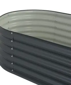 vidaXL Garden Planter 160x80x44 cm Galvanised Steel Grey