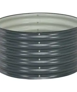 vidaXL Garden Raised Bed 80x80x44 cm Galvanised Steel Grey