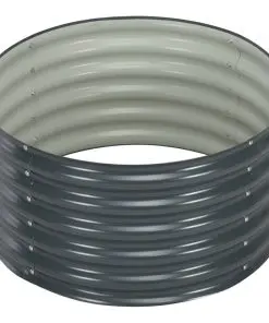 vidaXL Garden Planter 80x80x44 cm Galvanised Steel Grey