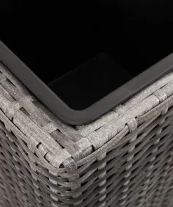 vidaXL Garden Planter Set 3 pcs Poly Rattan Grey