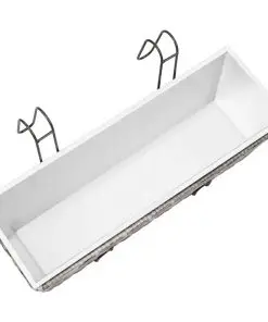 vidaXL Balcony Planters 2 pcs 50 cm Grey Poly Rattan