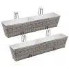 vidaXL Balcony Planters 2 pcs 80 cm Grey Poly Rattan