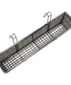 vidaXL Balcony Planters 2 pcs 80 cm Grey Poly Rattan