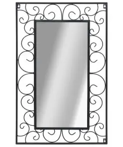 vidaXL Garden Wall Mirror Rectangular 50×80 cm Black