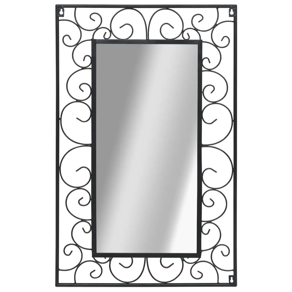 vidaXL Garden Wall Mirror Rectangular 50×80 cm Black