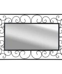 vidaXL Garden Wall Mirror Rectangular 50×80 cm Black