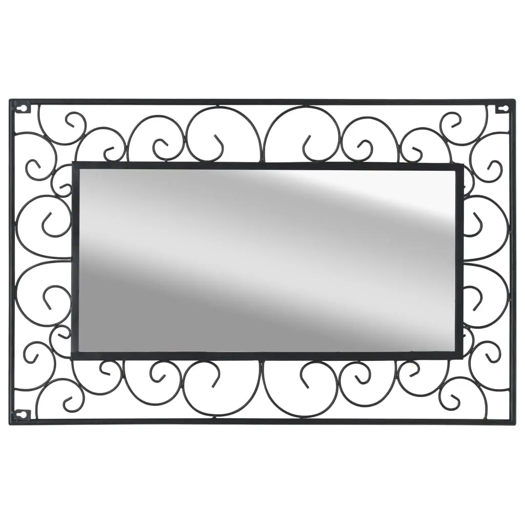 vidaXL Garden Wall Mirror Rectangular 50×80 cm Black