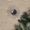 vidaXL Garden Wall Mirror Sunburst 60 cm Black