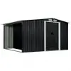 vidaXL Garden Shed with Sliding Doors Anthracite 329.5x205x178 cm Steel