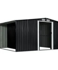 vidaXL Garden Shed with Sliding Doors Anthracite 329.5x205x178 cm Steel