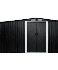 vidaXL Garden Shed with Sliding Doors Anthracite 329.5x205x178 cm Steel