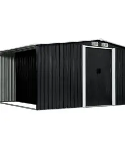 vidaXL Garden Shed with Sliding Doors Anthracite 329.5x259x178 cm Steel