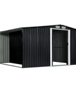 vidaXL Garden Shed with Sliding Doors Anthracite 329.5x259x178 cm Steel