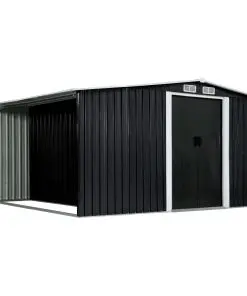 vidaXL Garden Shed with Sliding Doors Anthracite 329.5x312x178 cm Steel