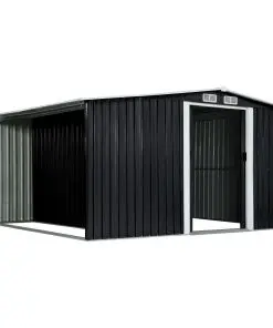 vidaXL Garden Shed with Sliding Doors Anthracite 329.5x312x178 cm Steel