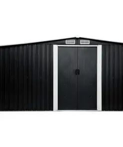 vidaXL Garden Shed with Sliding Doors Anthracite 329.5x312x178 cm Steel