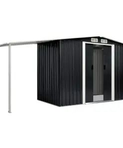 vidaXL Garden Shed with Sliding Doors Anthracite 386x131x178 cm Steel
